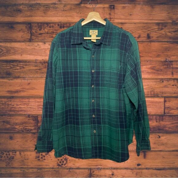 5 for $25🔥Blue Mountain Green Plaid Button Front Shirt XL - Picture 1 of 4
